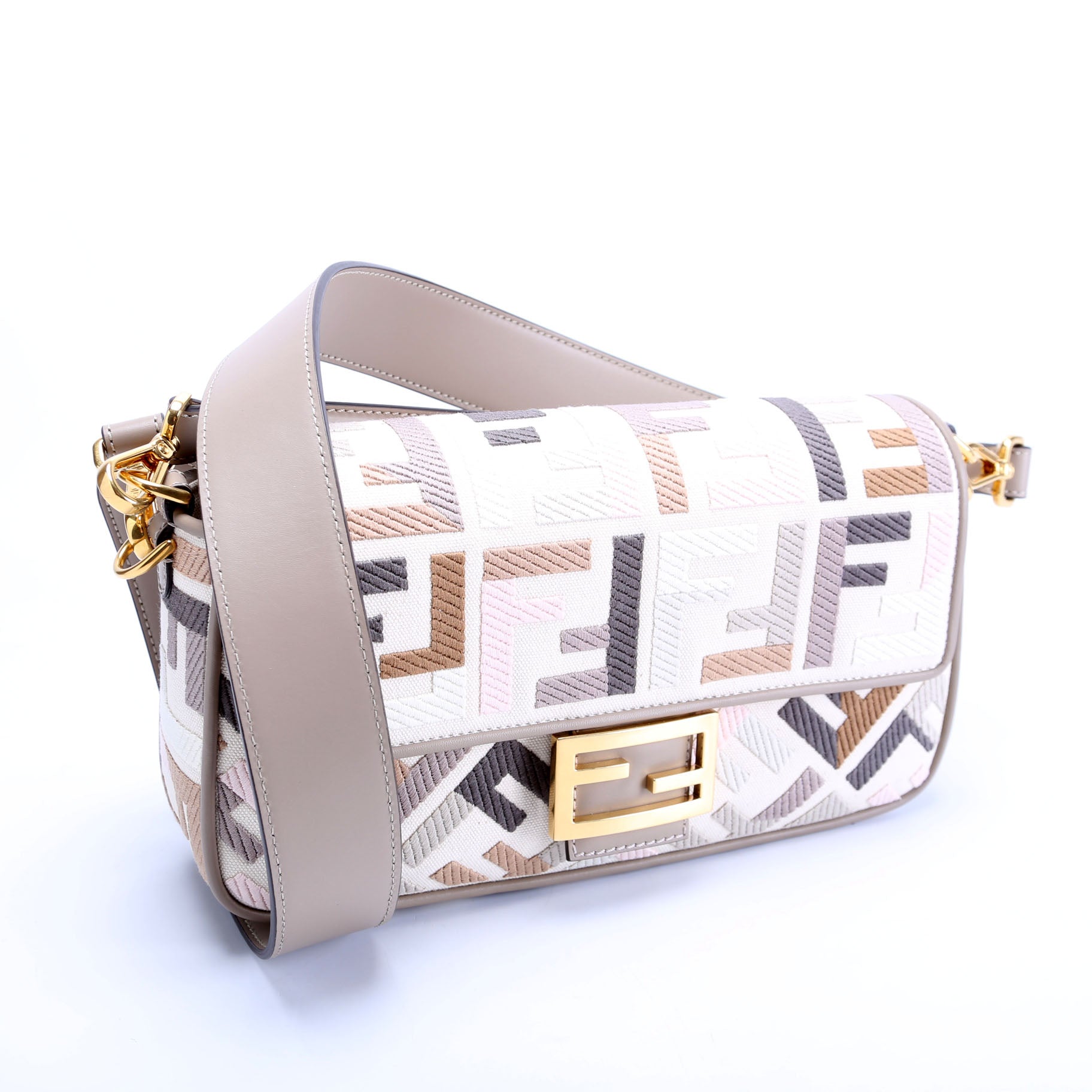 Fendi 8Br600 Ff Jacquarduette Taupe Bag Multicolor Travel Bag
