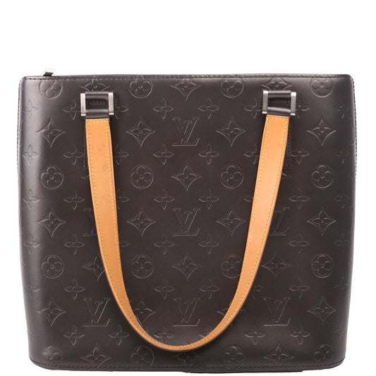 Louis Vuitton Stockton Matte Monogram Grey Leather Handbag