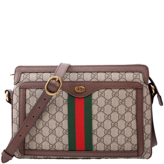 Gucci GG Supreme Ophidia Brown Medium Shoulder Bag