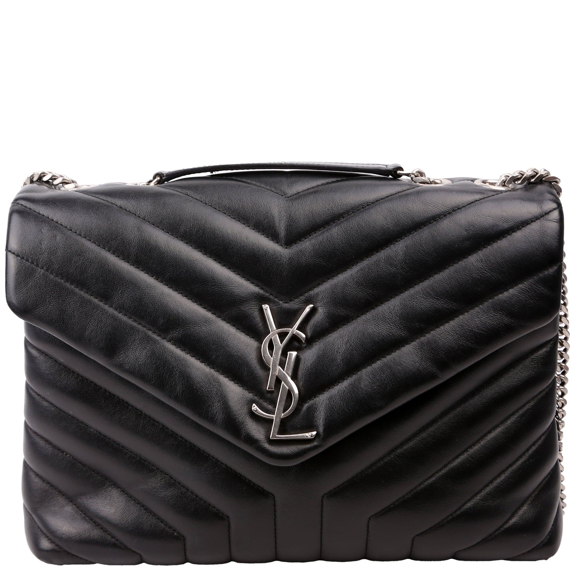 YSL Saint Laurent Saint Laurent Loulou Satchel Bag Black Medium Travel Bag