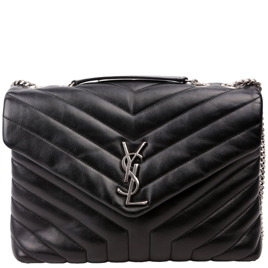 YSL Saint Laurent Saint Laurent Loulou Satchel Bag Black Medium Travel Bag