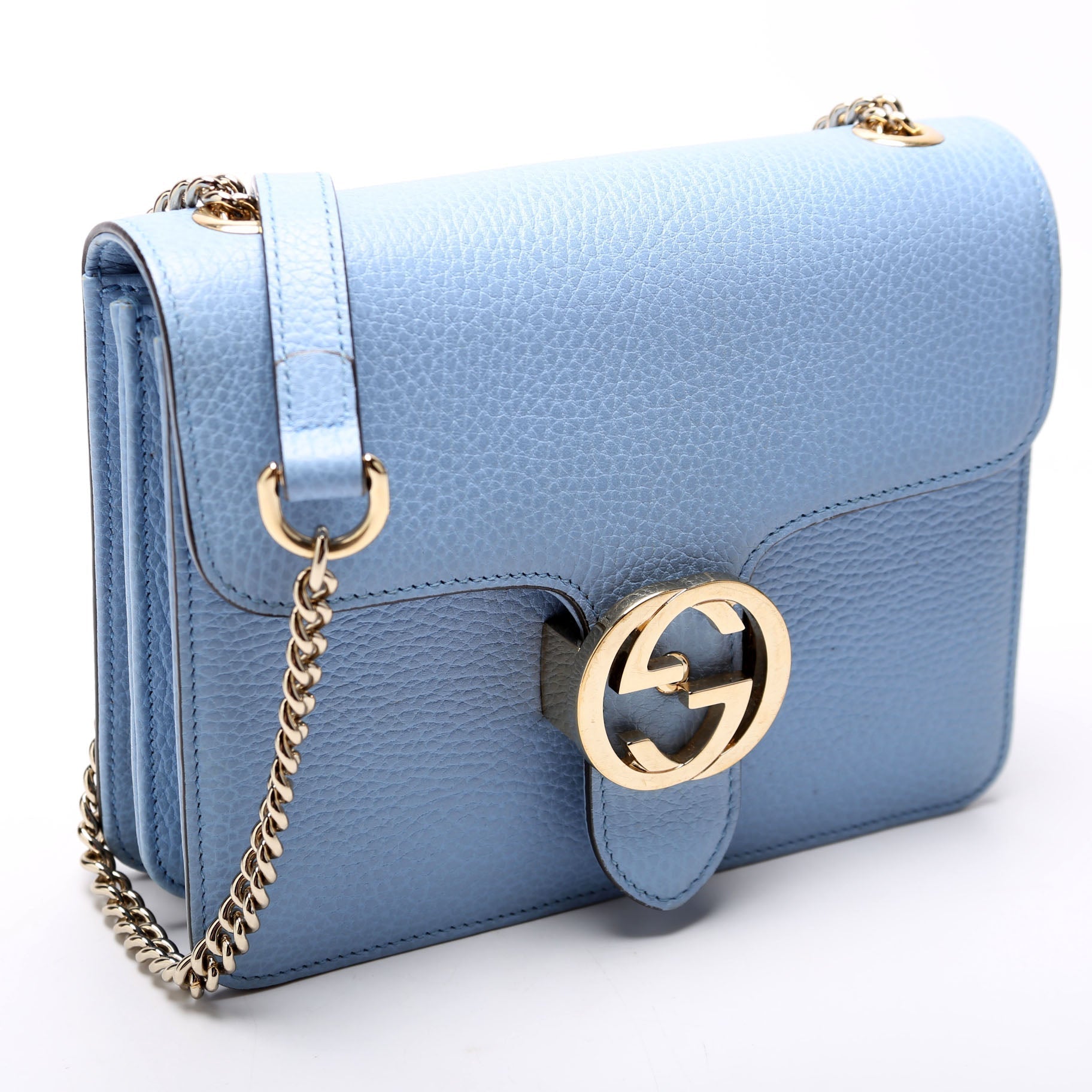 Gucci Interlocking Light Blue Small Crossbody Bag