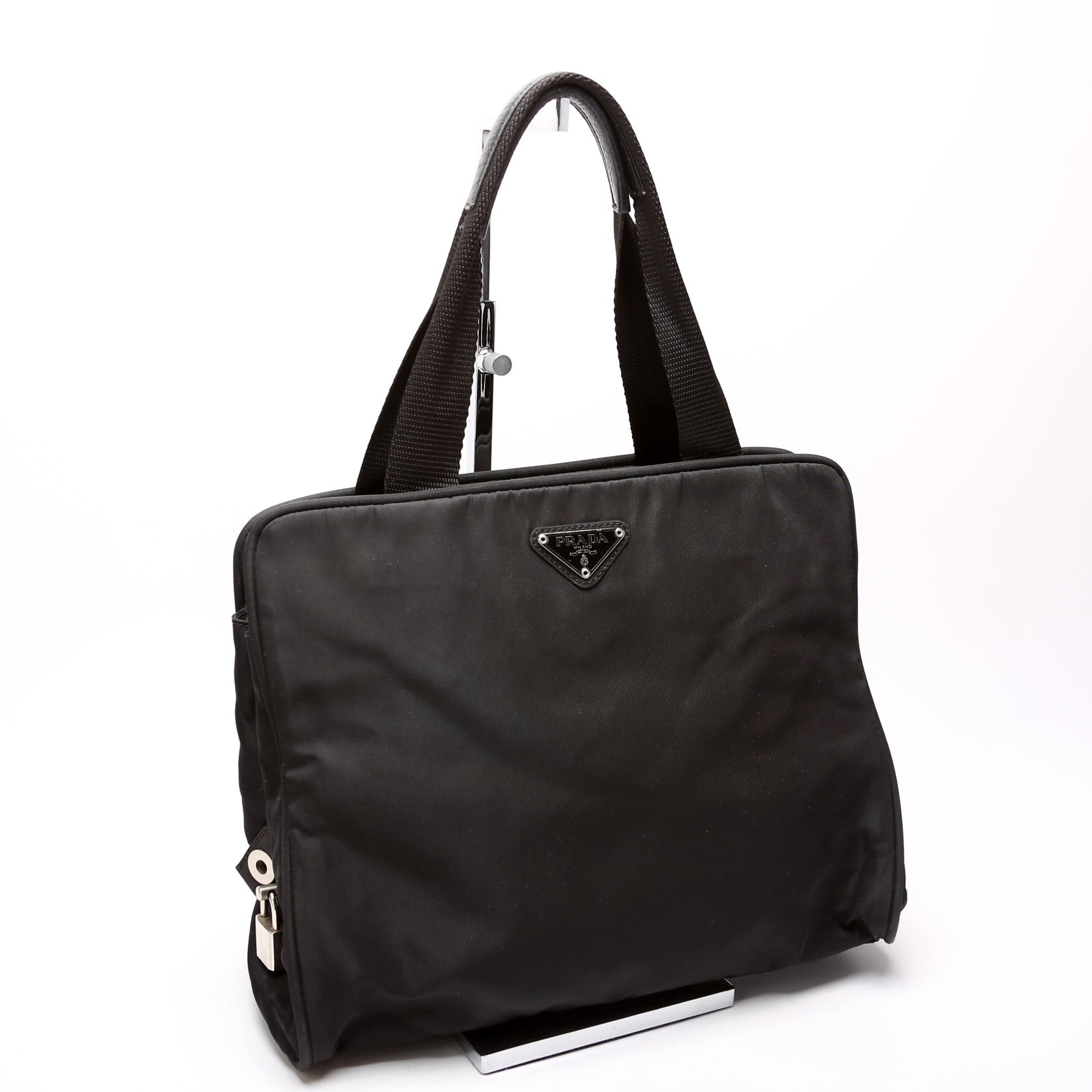 Prada Tessuto Note Bag Nylon Black Travel Bag