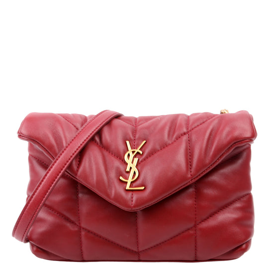 YSL Saint Laurent Saint Laurent Loulou Toy Puffer Burgundy Bag Travel Bag