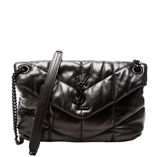 YSL Saint Laurent Saint Laurent Puffer Lambskin Bag Quilted Black Travel Bag