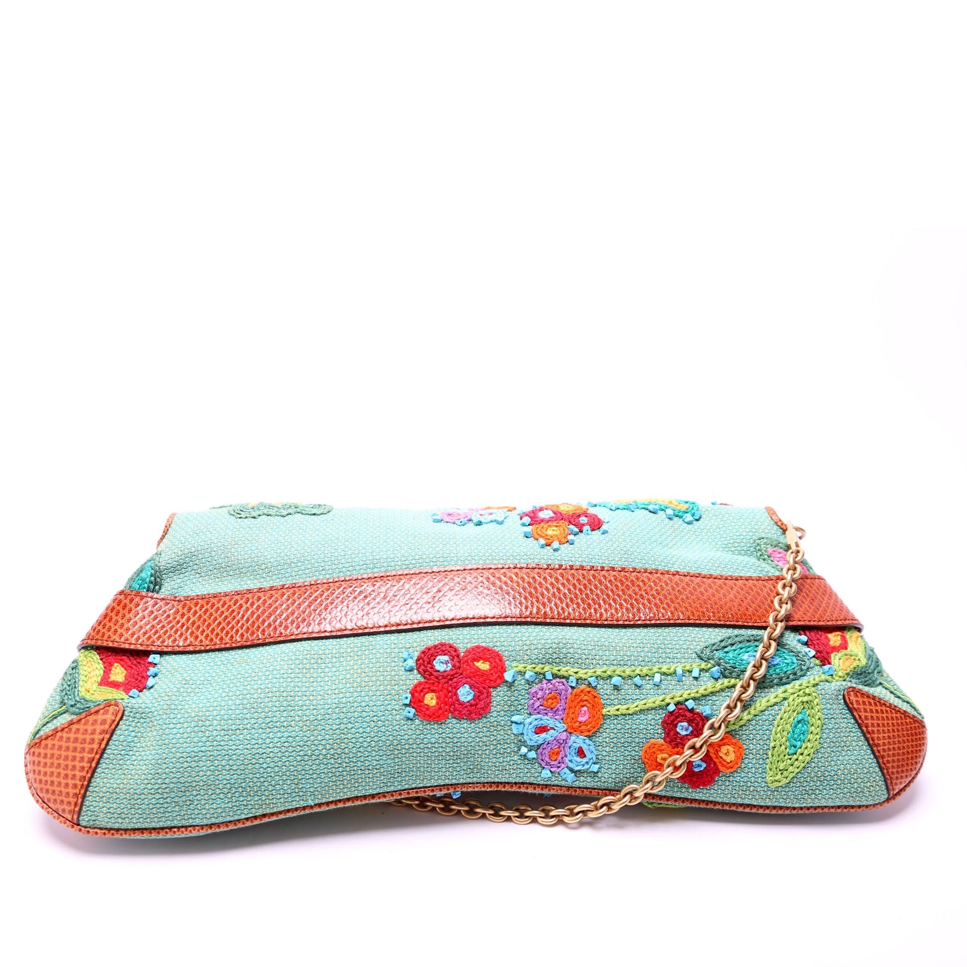 Gucci X Tom Ford Horsebit Embroidered Multicolor Chain Clutch Bag