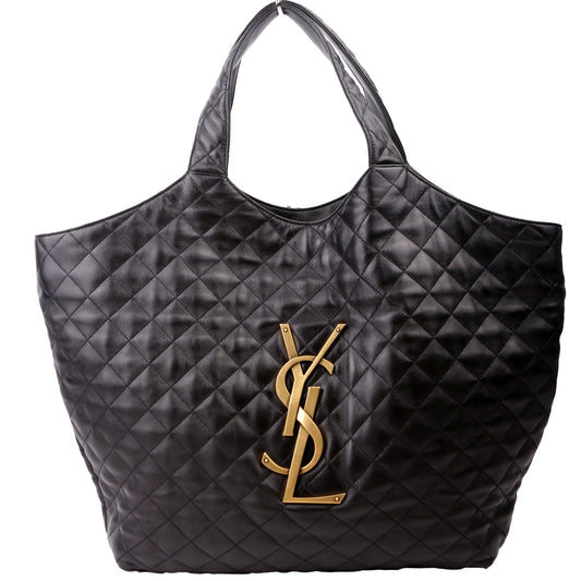 YSL Saint Laurent Icare Shopping Bag Black Maxi Tote Bag Shopping 698651 Black