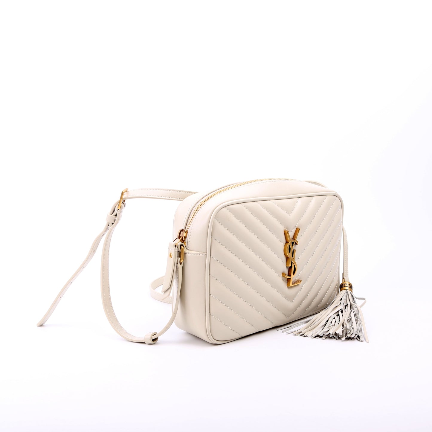 YSL Saint Laurent Saint Laurent Lou Camera Bag Quilted White Travel Bag