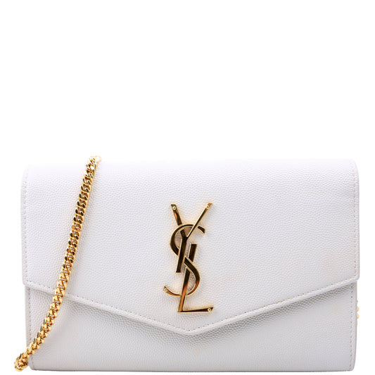 YSL Saint Laurent Saint Laurent Uptown Wallet Grain Bag Cream Chain Travel Bag