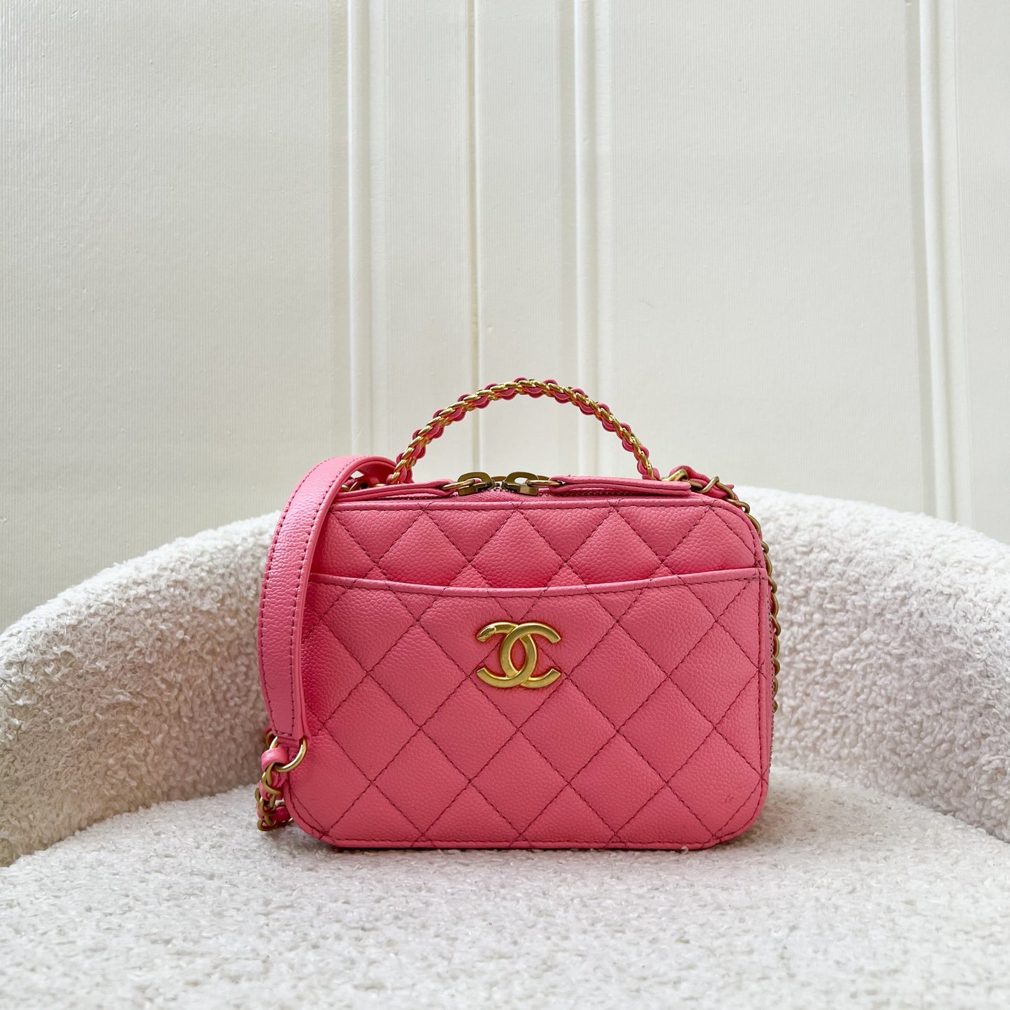 Chanel "Pick Me Up" Vanity Case in Pink Caviar and AGHW