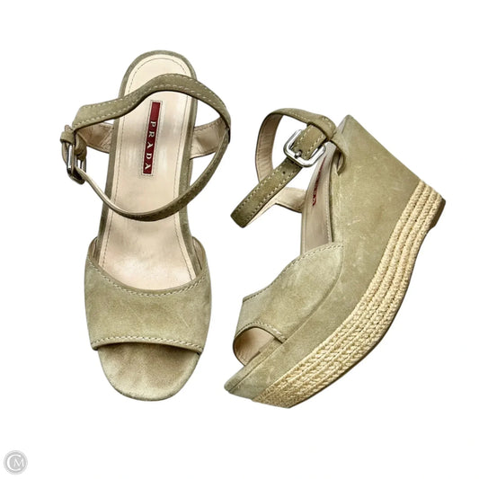 Prada Shoe Sandals Luxury Designer By In Beige Tan Shoes