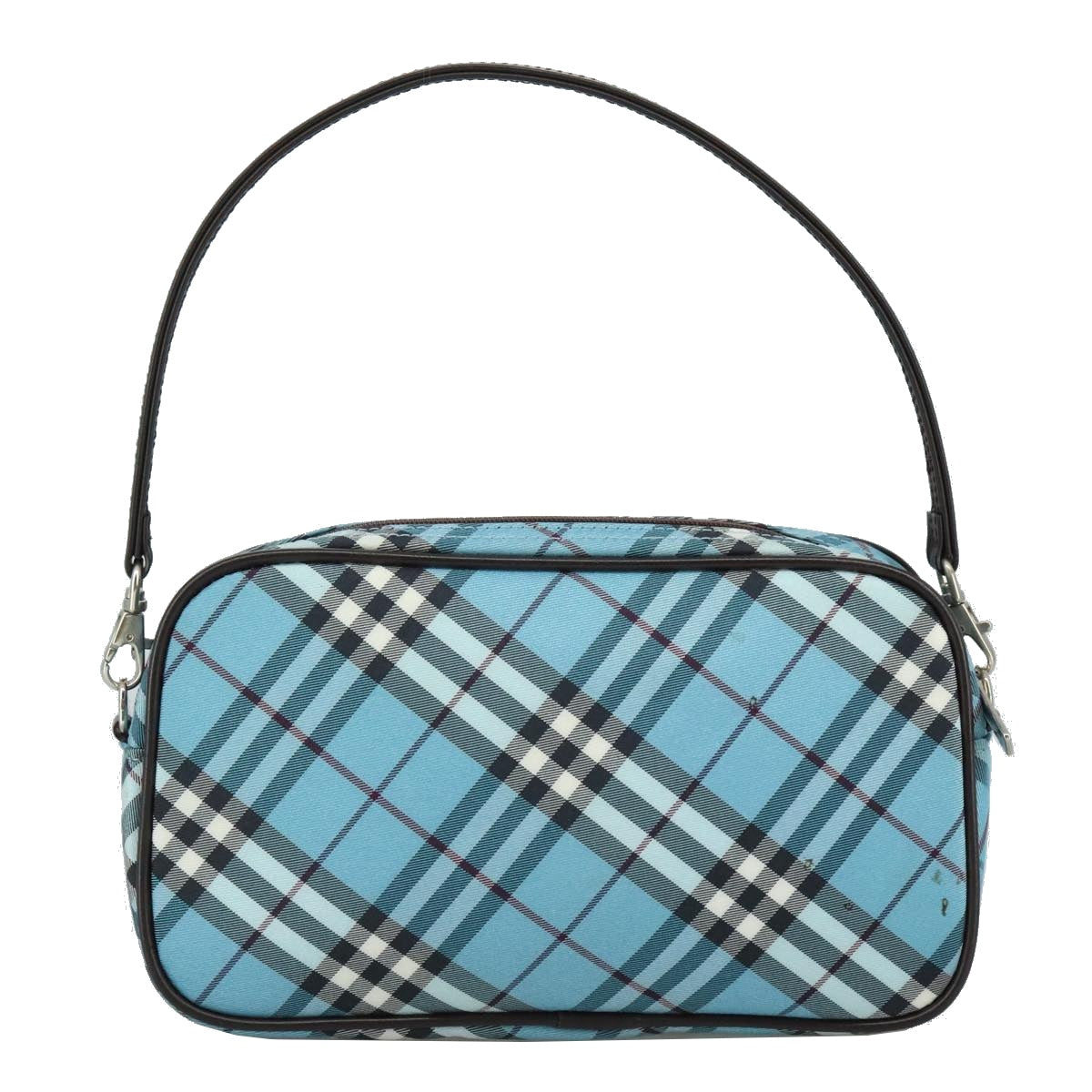 Burberry Label Clutch Bag Canvas Blue