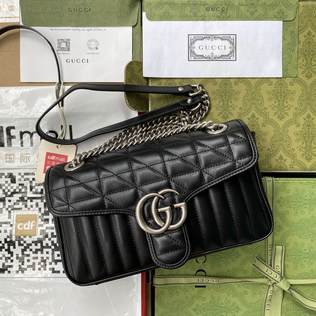 gg Marmont MatelassÃ© Black Small Shoulder Bag Beaunoirrbeaunoirr For