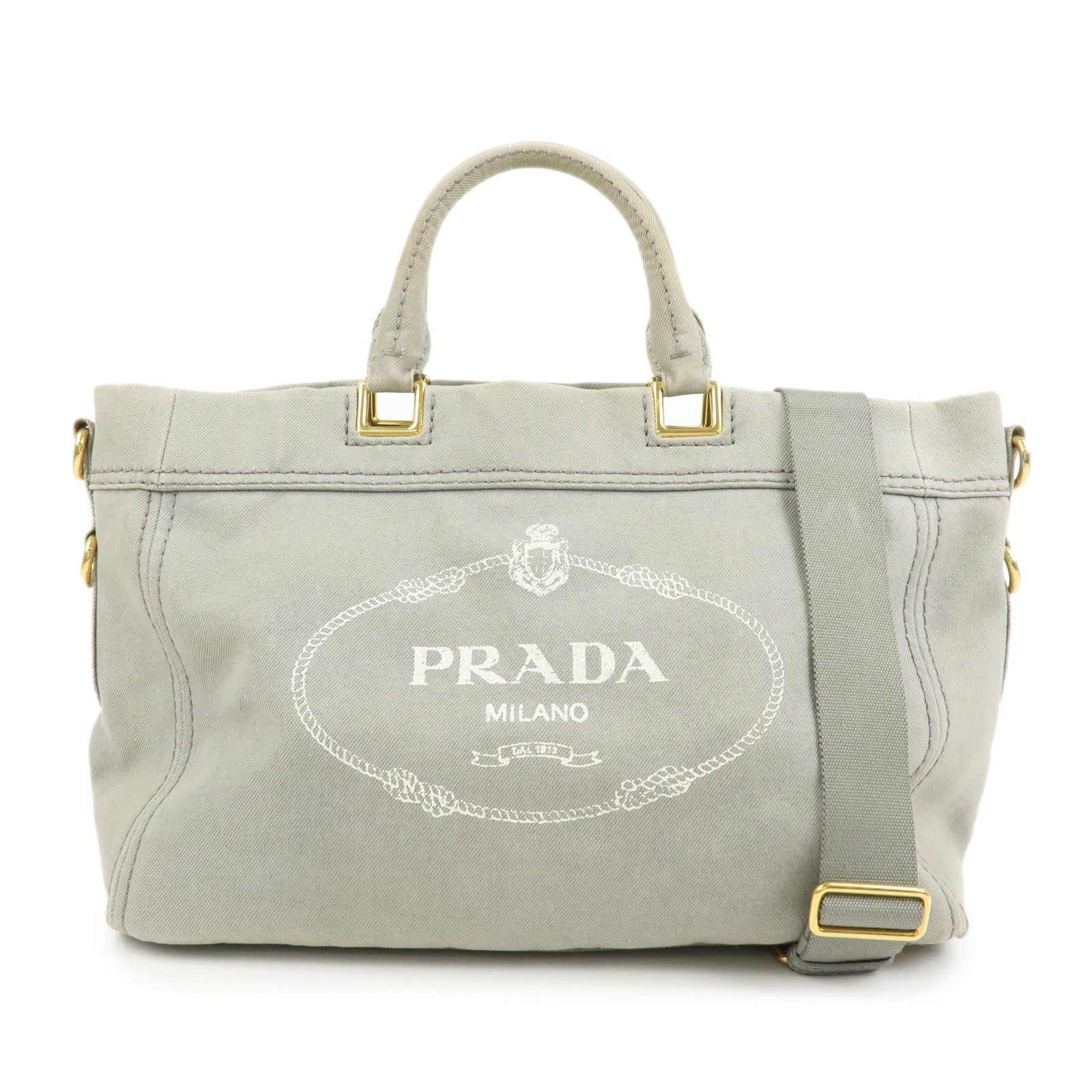 Shoulder Bag Canapa 2Way Bag Hand Bag Canvas Gray