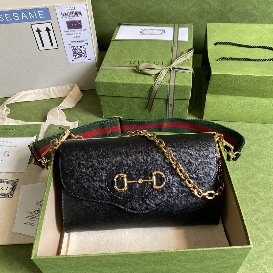 gg Horsebit Black Small Travel Bag