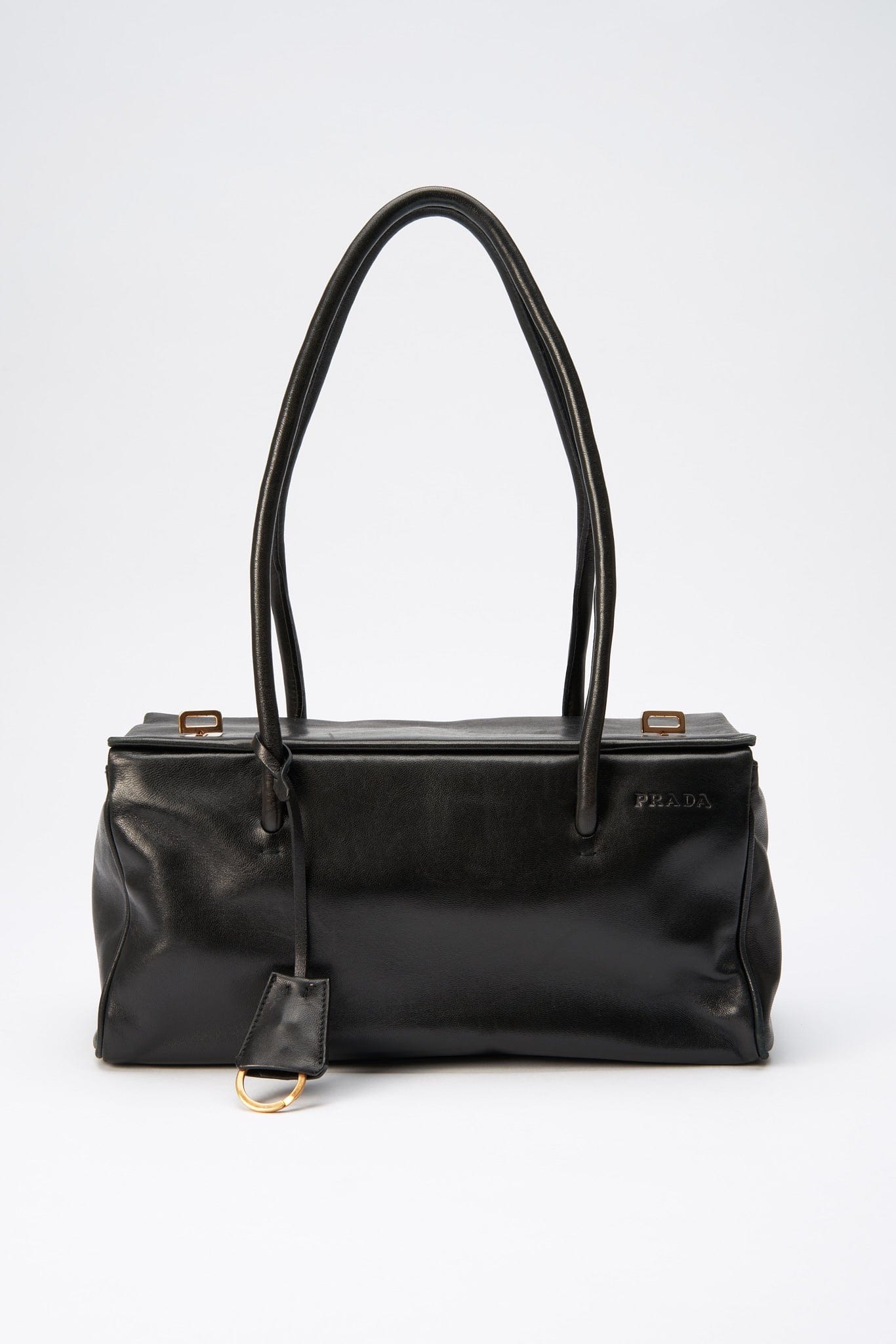 Prada Prada Black Leather Shoulder Bag