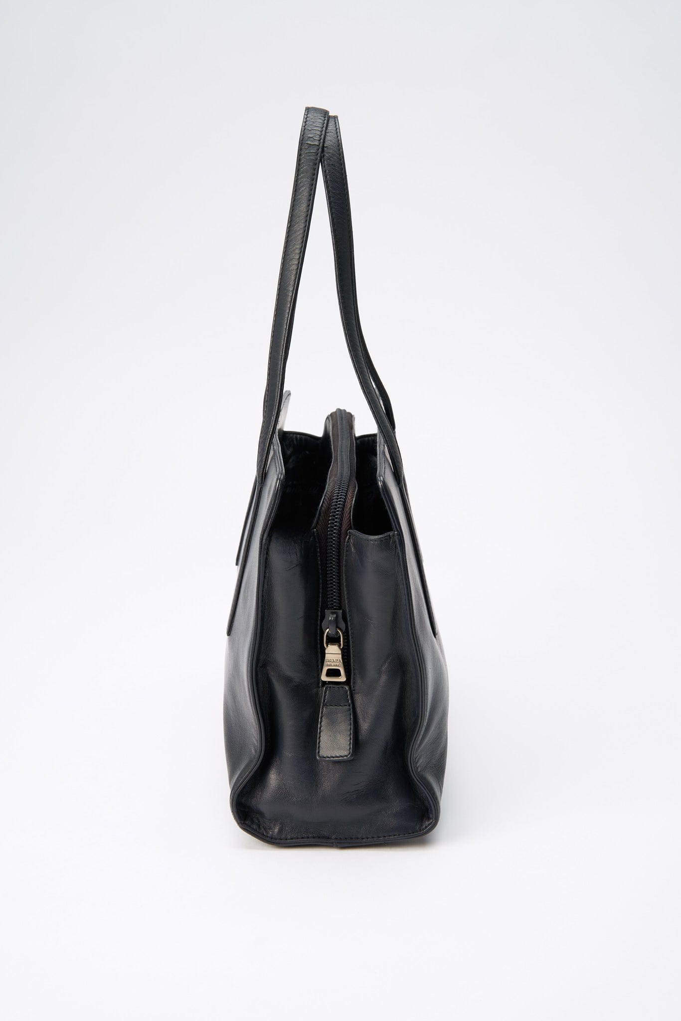 Prada A 90S Prada Navy Leather Shoulder Bag