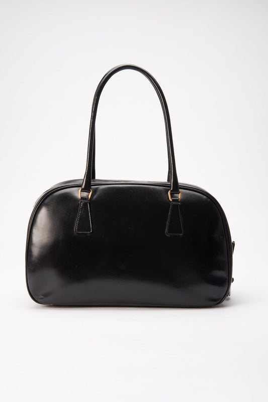 Prada A 90S Prada Black Leather Shoulder Bag