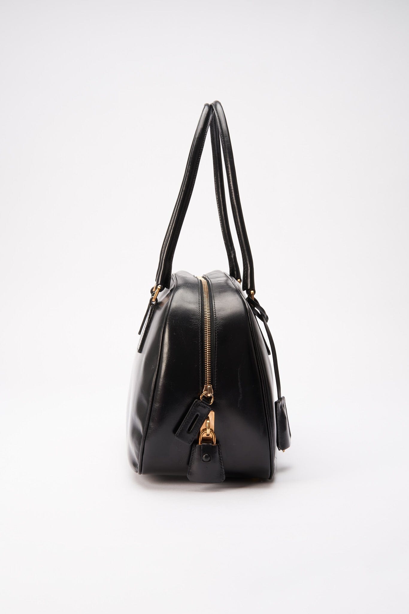 Prada A 90S Prada Black Leather Shoulder Bag