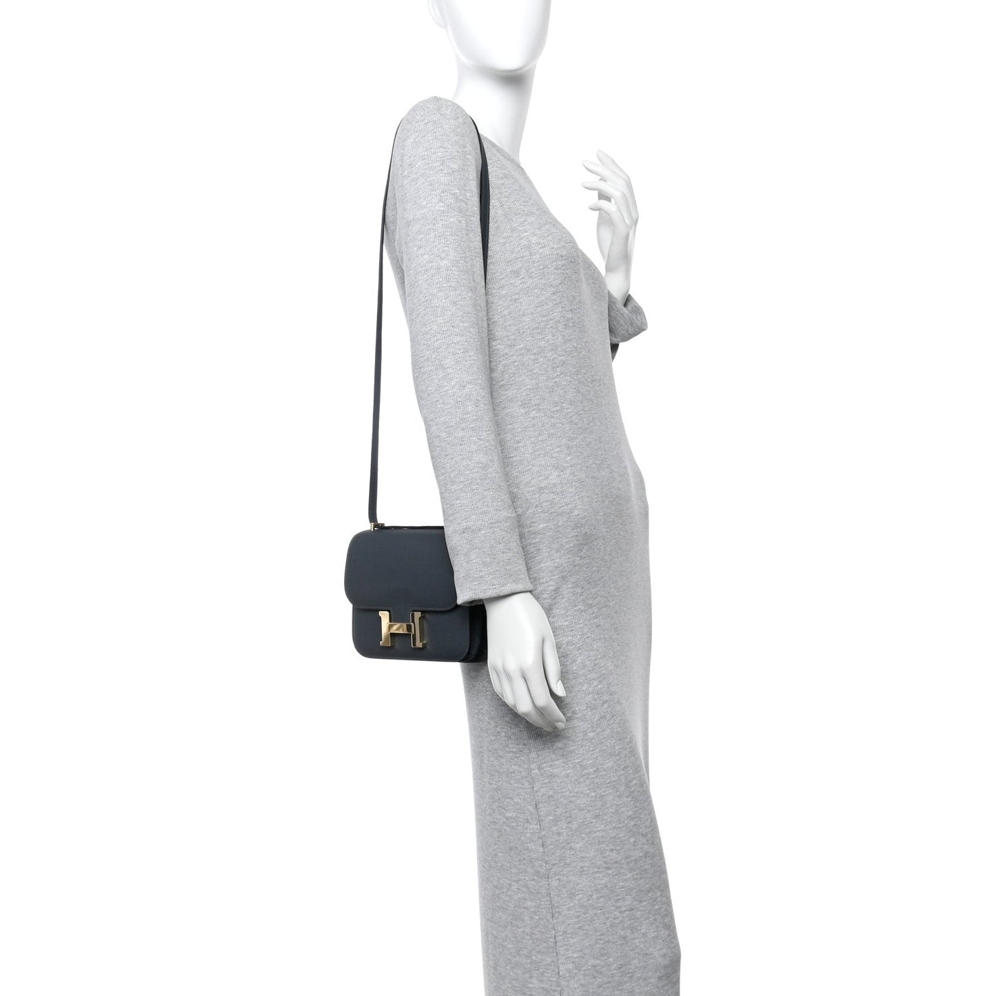 Hermes Epsom Constance Gris Misty Handbag Travel Bag