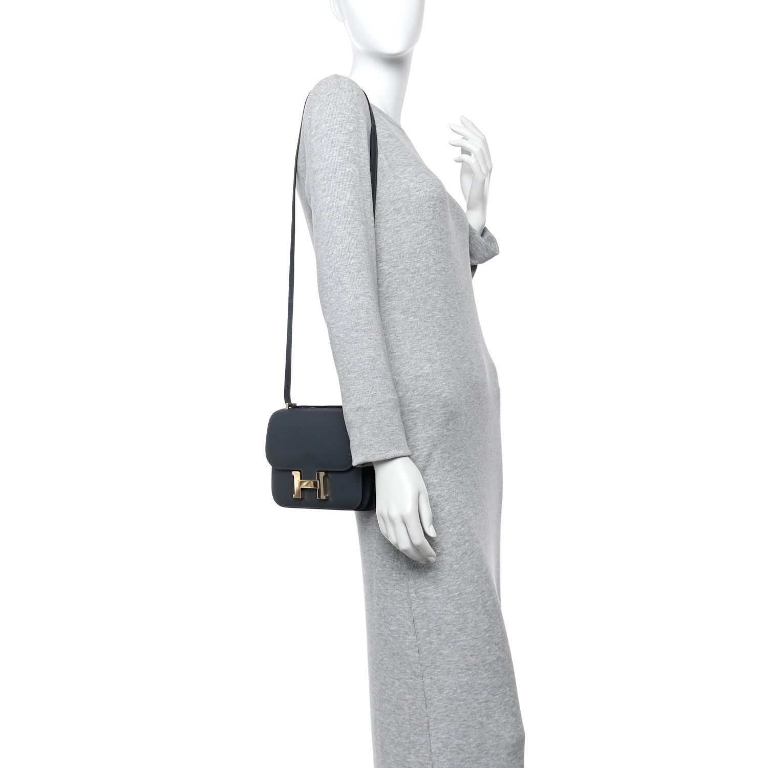 Hermes Epsom Constance Gris Misty Handbag Travel Bag