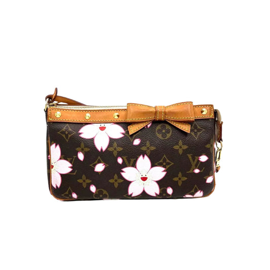 Louis Vuitton x Takashi Murakami Cherry Blossom on Monogram Brown Clutch Bag