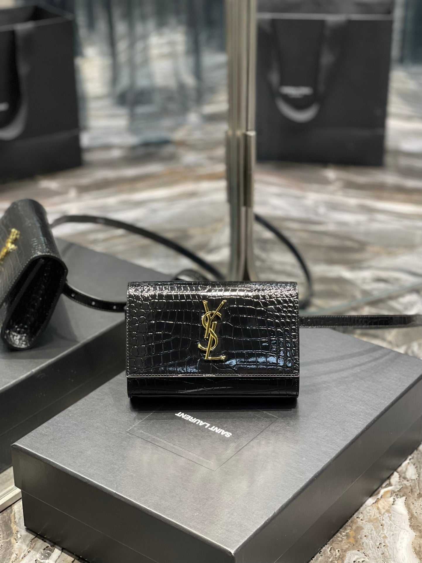 YSL Saint Laurent Kate Belt Light , ’s Black Accessory