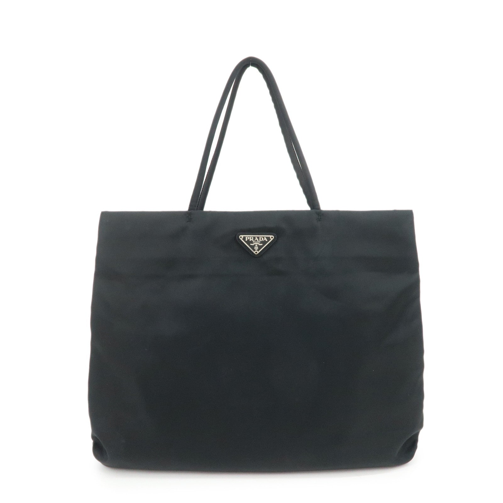 Tote Bag Triangle Hand Bag Nylon Black Logo
