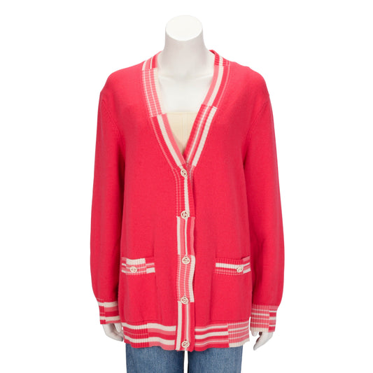 Chanel Pink Cashmere Deauville Biarritz Venise Cardigan FR 50 Apparel