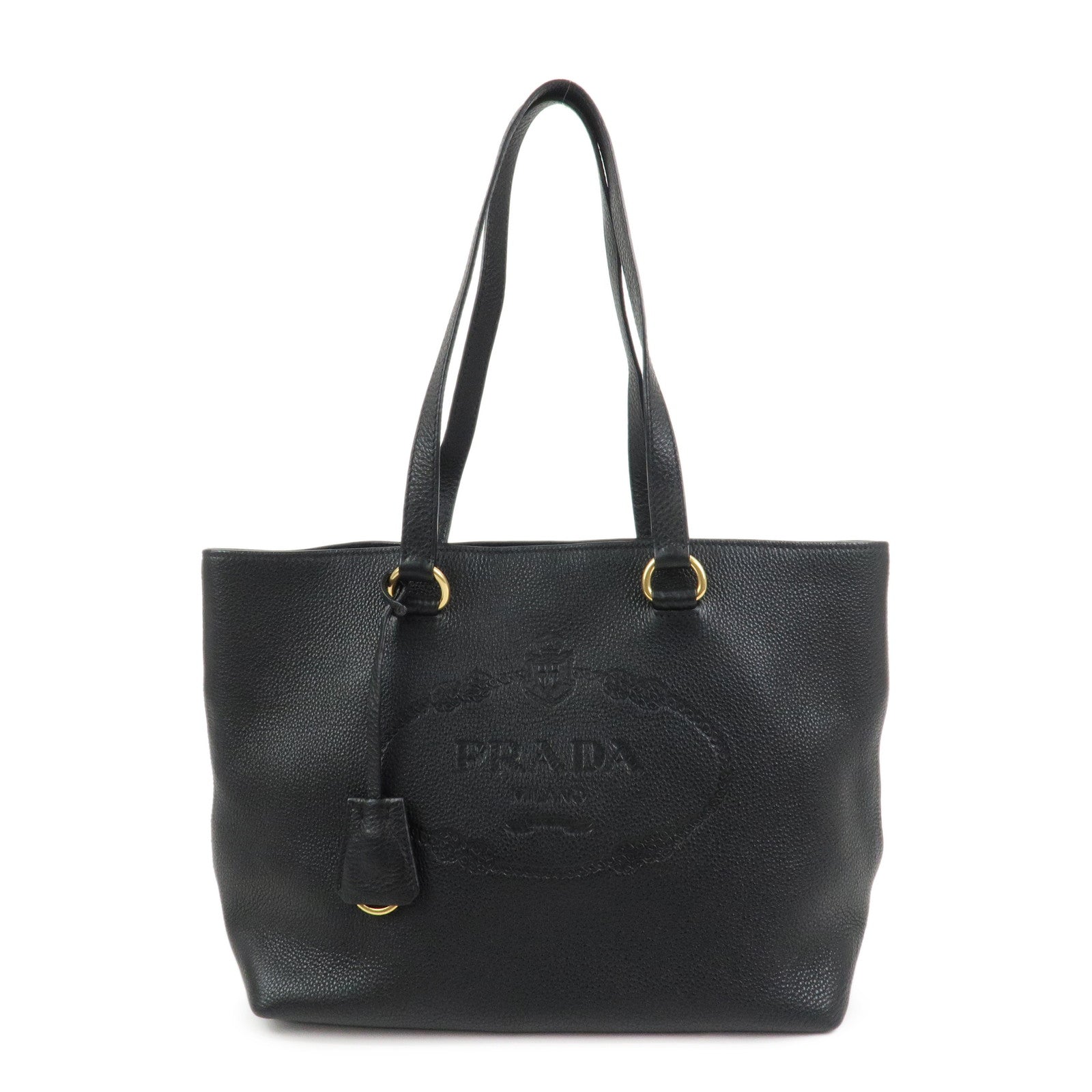 Tote Bag Daino Shoulder Bag Leather Vitello Black