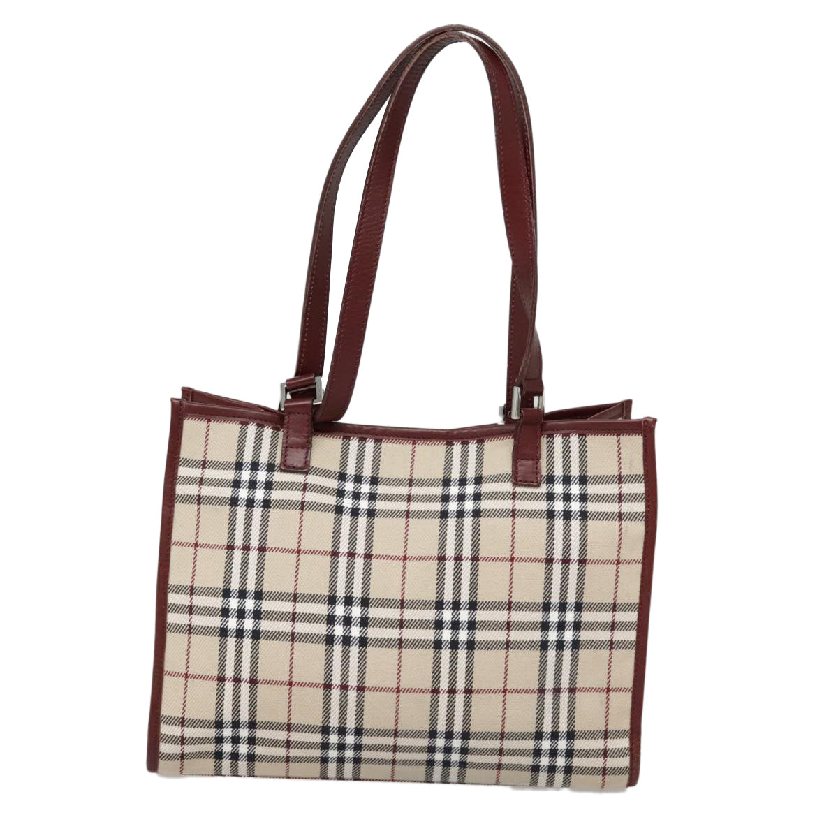 Burberry Nova Check Tote Bag Canvas Beige Tote Bag 24