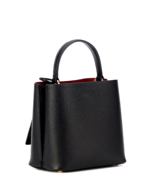 Prada Panier Bag Saffiano Black Red Travel Bag