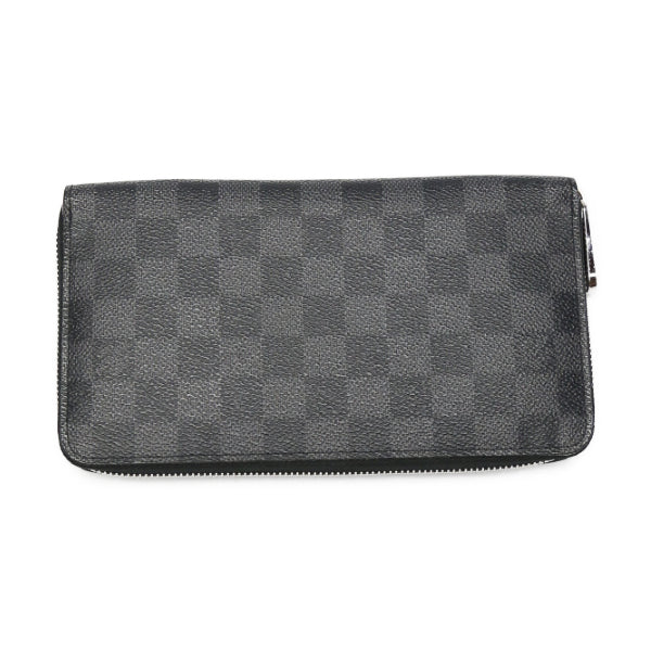 Louis Vuitton Long Purse N63077 Damier Grafitto Canvas Black Wallet Case 0