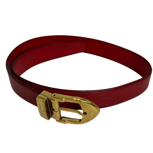 Louis Vuitton R15007 Epi Saintur Classic Leather Red Belt