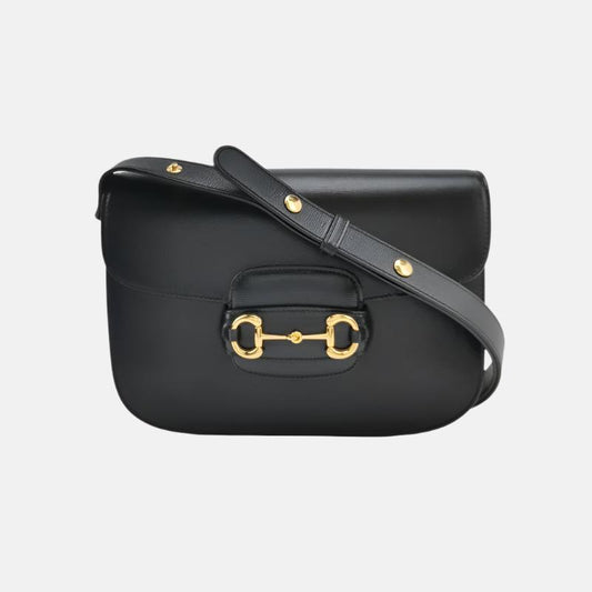 Gucci Horsebit Leather Black Small Travel Bag Leather 1
