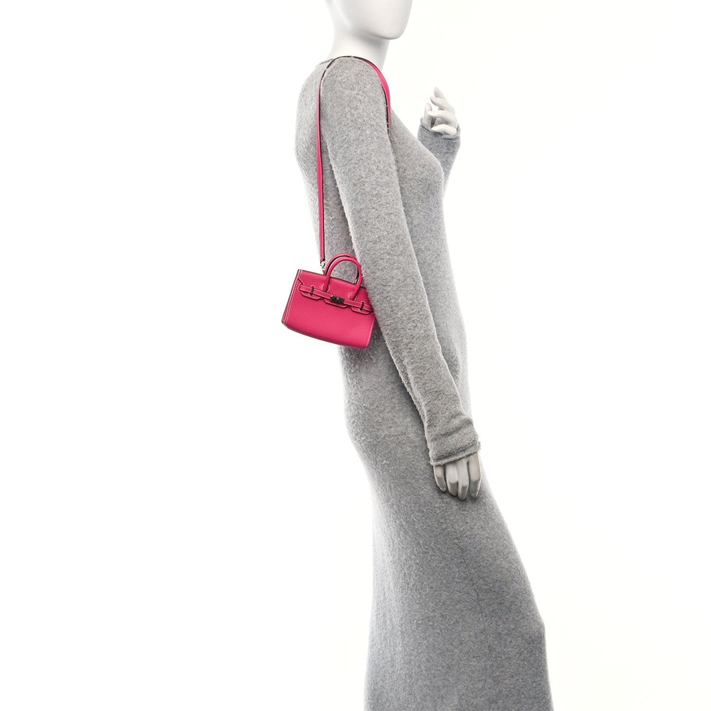 Hermes Epsom Birkin Rose Tyrien Handbag Micro Travel Bag
