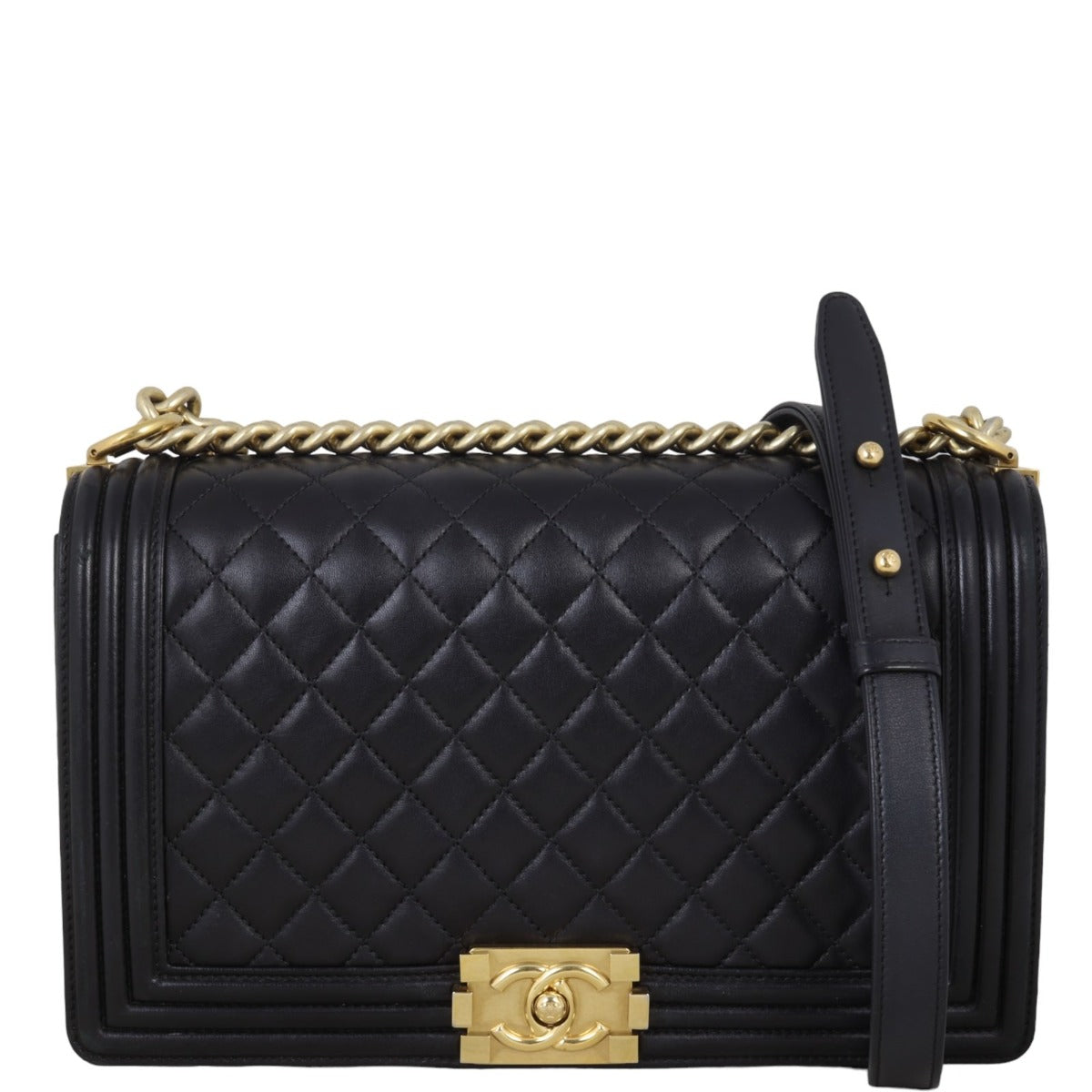 Chanel Boy New Handbag Quilted Black Shoulder Bag