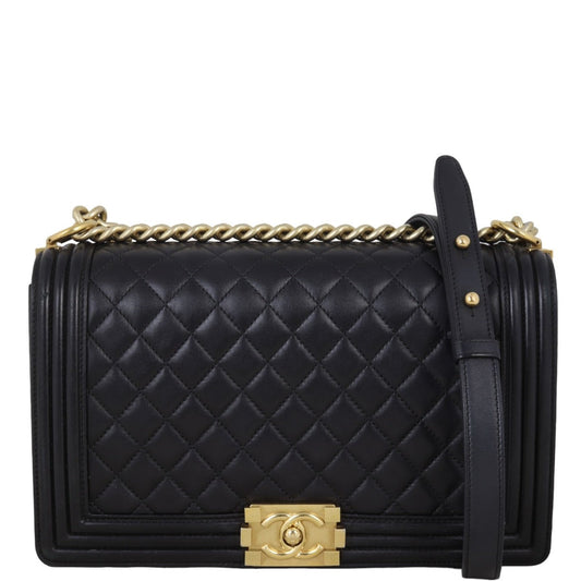 Chanel Boy New Handbag Quilted Black Shoulder Bag