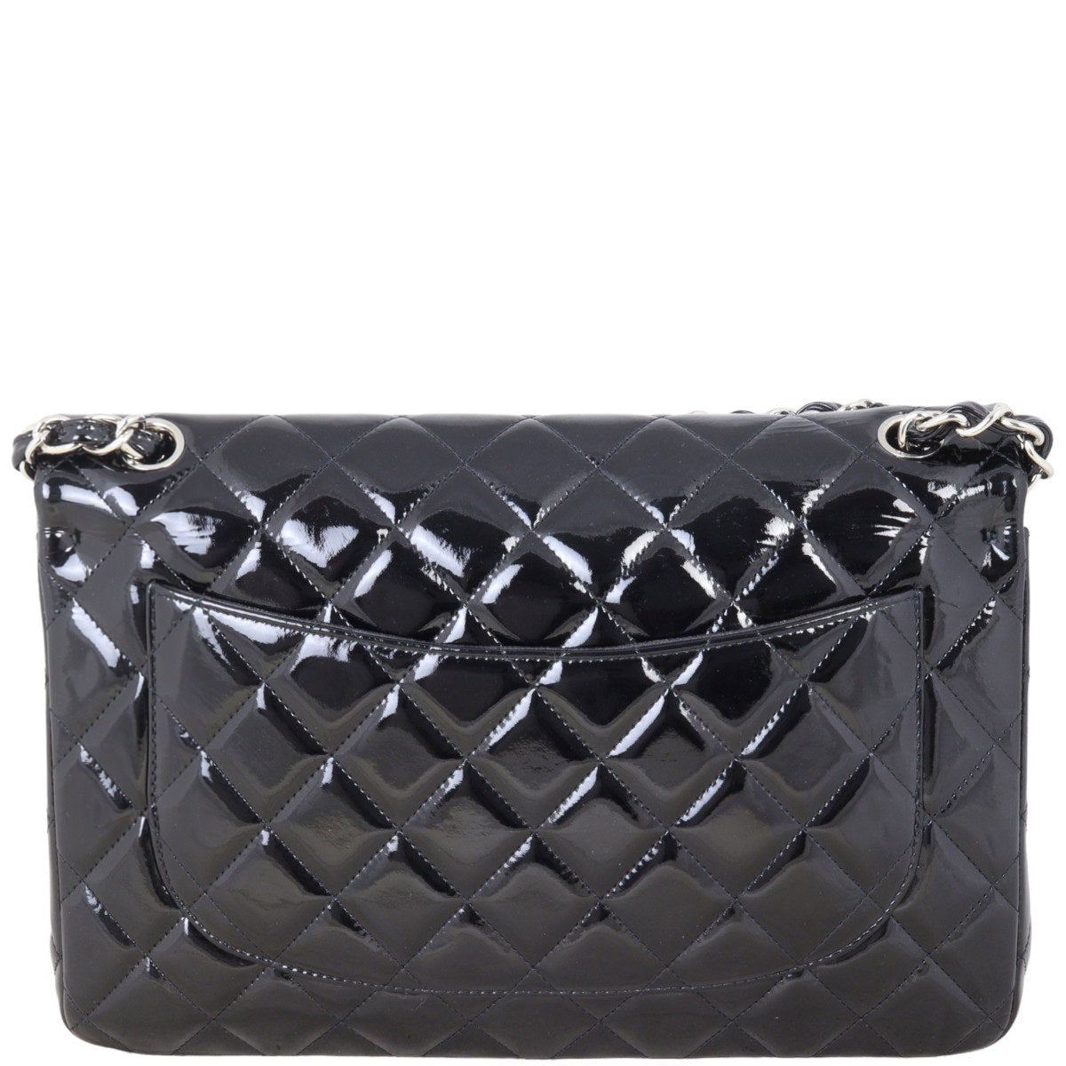 Chanel Classic Double Jumbo Patent Handbag Quilted Flap Shoulder Bag
