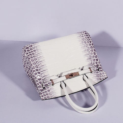 Hermes Luxury Birkin Cm Crocodile Bag With Strap Leather White Travel Bag