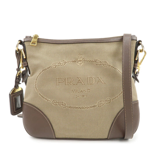 Shoulder Bag Jacquard 3 Leather Brown Beige