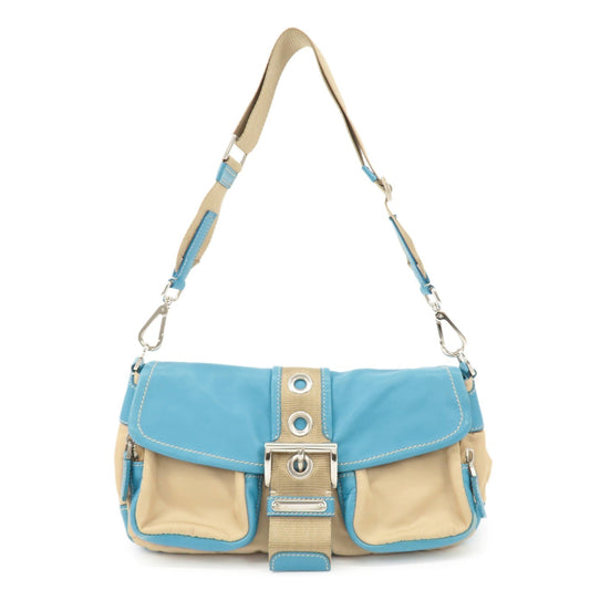 Crossbody Bag Shoulder Bag d Leather Nylon Beige