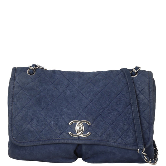 Chanel Natural Beauty Flap Bag Quilted Blue Handbag