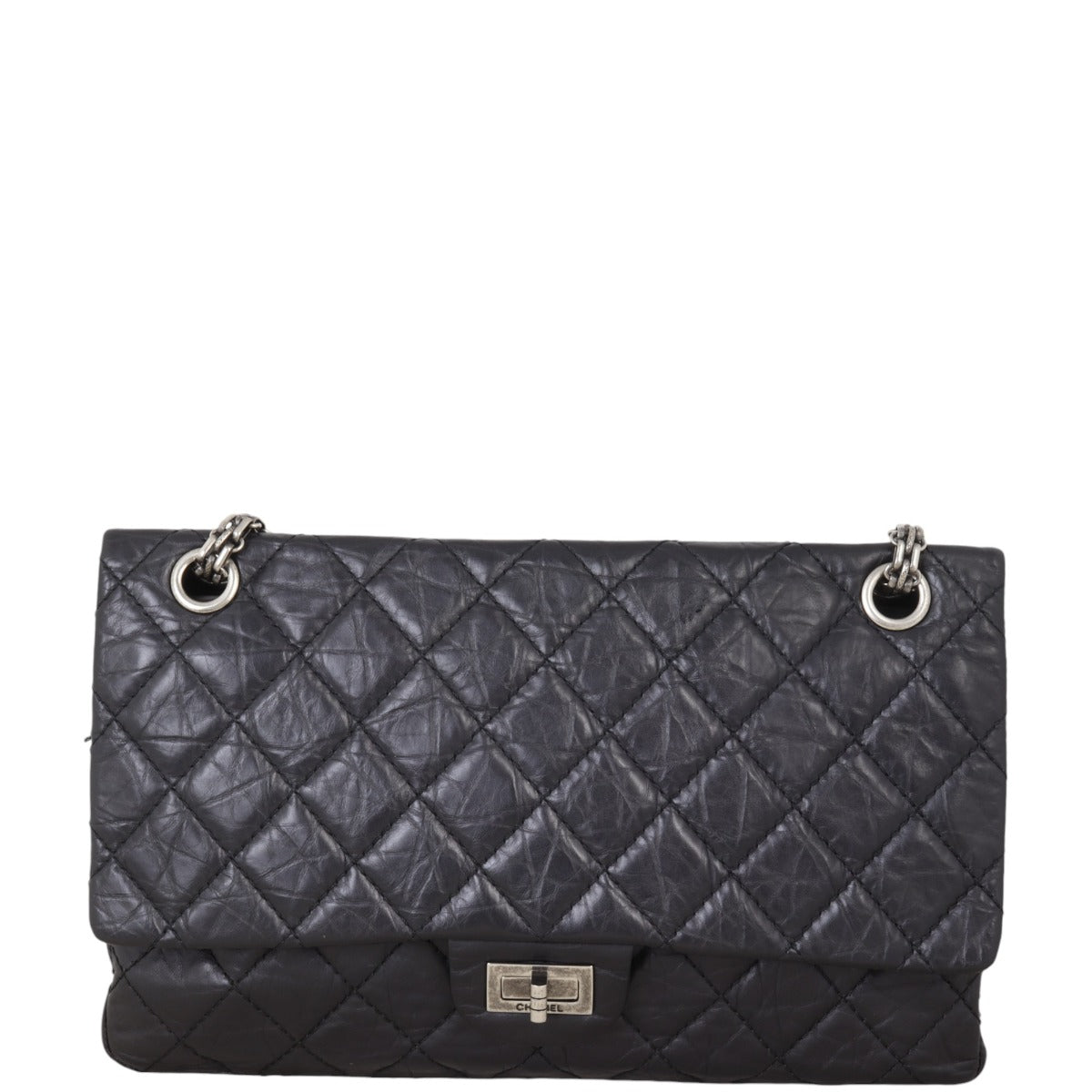 Chanel 2.55 Reissue 226 Double Bag Black Flap Shoulder Bag