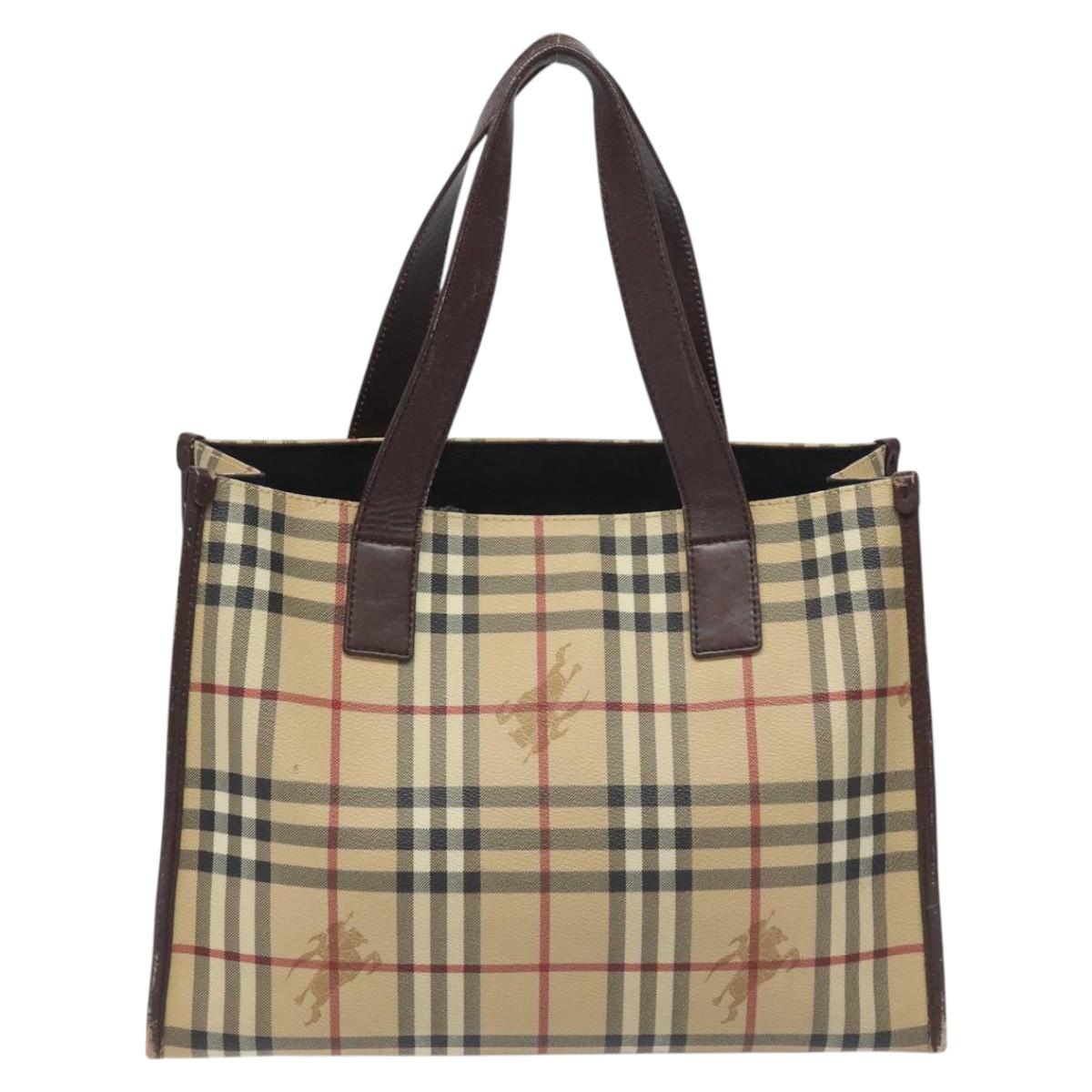 Burberry Nova Check Tote Bag Canvas Beige Tote Bag 68