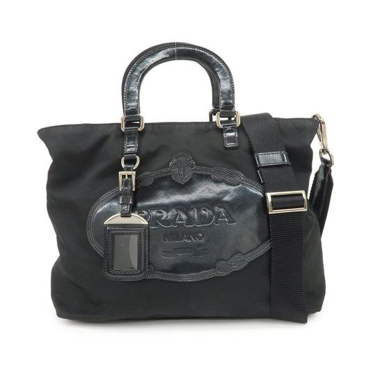 Shoulder Bag 2Way Bag Hand Bag 2 Leather Nylon Black