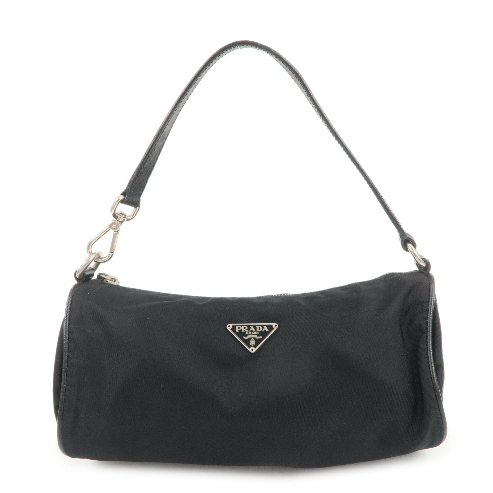 Triangle Hand Bag Leather Nylon Saffiano Handbag