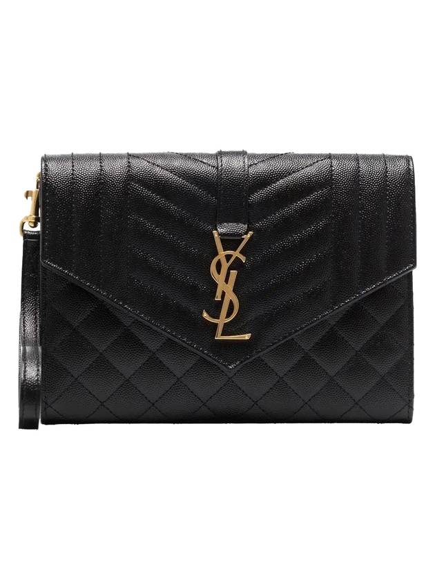 YSL Saint Laurent Saint Laurent Trending Logo Strap Clutch Bag Matelasse Black