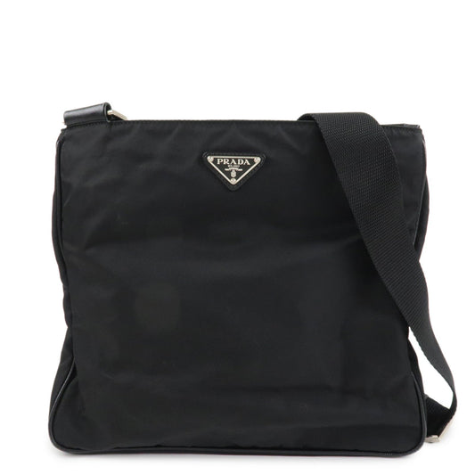 Shoulder Bag Triangle HDW d Leather Nylon Black