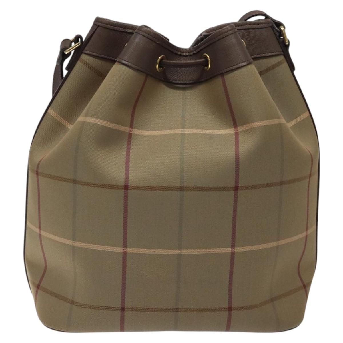 Burberry Nova Check Shoulder Bag Canvas Beige Shoulder Bag 118